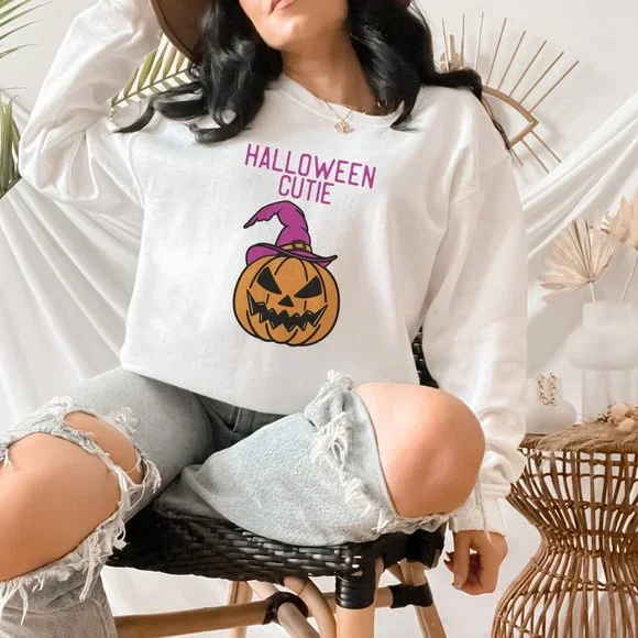Pink Halloween Cutie Pumpkin Sweatshirt - Picture 2 of 5